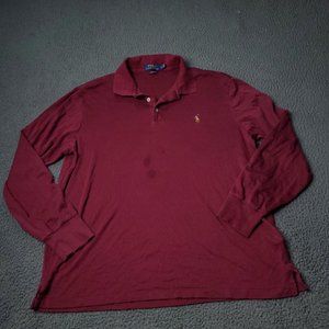 Polo Ralph Lauren Shirt  Mens L Large Burgundy Long Sleeve